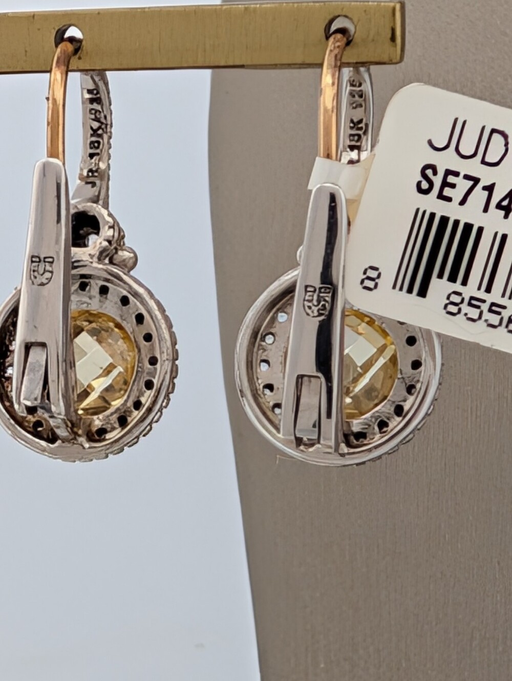 NWT Sterling & 18k Judith Ripka Canary Crystal & White Sapphire Set - Picture 7 of 8